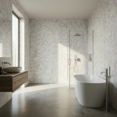 Vinilo de revestimiento para muebles y paredes de baño efecto mármol MK13 Scratched Beton