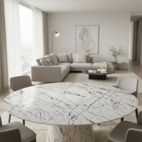 Vinilo de revestimiento para mesa efecto mármol NE72 Black stripes white marble