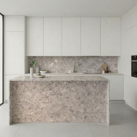 Vinilo de revestimiento resistente para encimera y muebles de cocina efecto mármol NG01 Lombarda Bianco