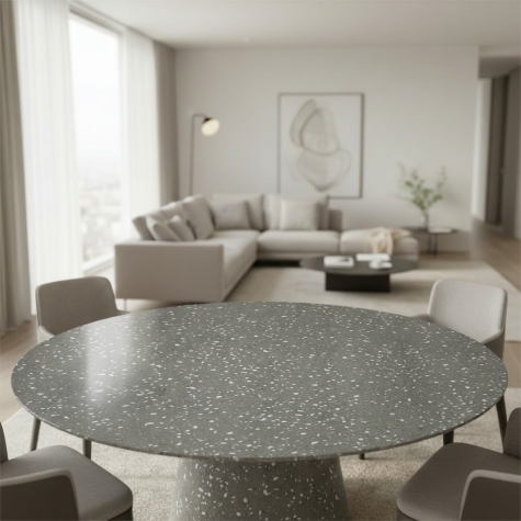 Vinilo de revestimiento para mesa efecto piedra NG02 Spotted cement grey