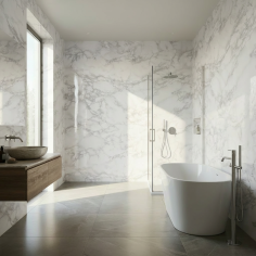 Vinilo de Revestimiento efecto mármol alto brillo NG31 Gloss White Marble 2