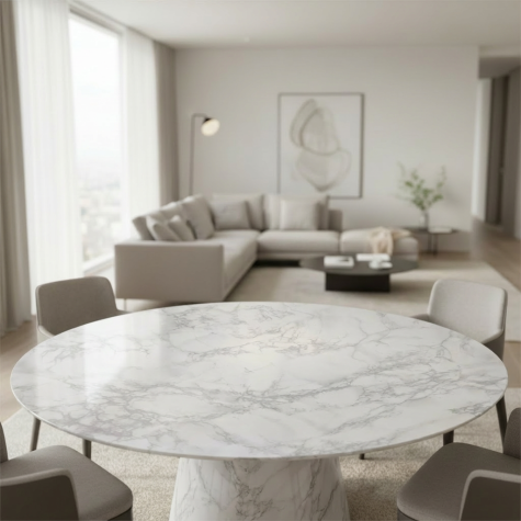 Vinilo de revestimiento para mesa efecto mármol brillo NG31 Gloss White Marble
