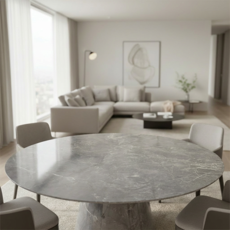 Vinilo de revestimiento para mesa efecto mármol gris NH11 Light Etruscan Grey