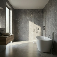 Vinilo de Revestimiento efecto mármol gris NH11 Light Etruscan Grey 2