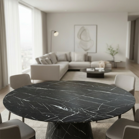 Vinilo de revestimiento para mesa efecto mármol negro U50 Ash Black Marble
