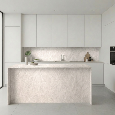 Vinilo de revestimiento para encimera y muebles de cocina efecto piedra NH35 Beige Raw Granite