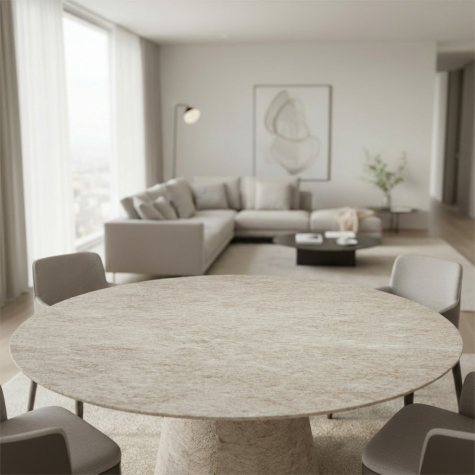 Vinilo de revestimiento para mesa efecto piedra NH35 Beige Raw Granite