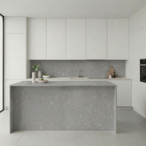 Vinilo de revestimiento para encimera y muebles de cocina efecto piedra NH40 Terrazzo Grey