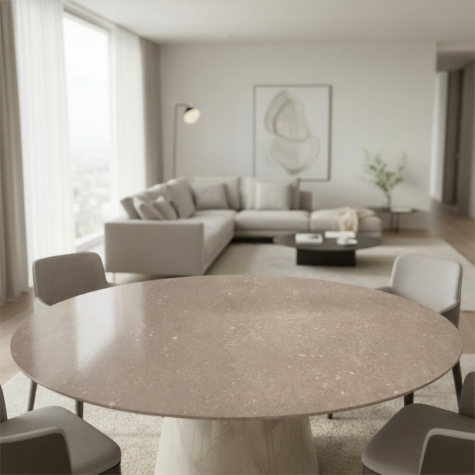 Vinilo de revestimiento para mesa efecto piedra NH41 Terrazzo Beige
