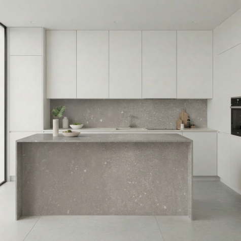 Vinilo de revestimiento para encimera y muebles de cocina efecto piedra NH41 Terrazzo Beige