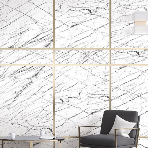 NE72 Black stripes white marble